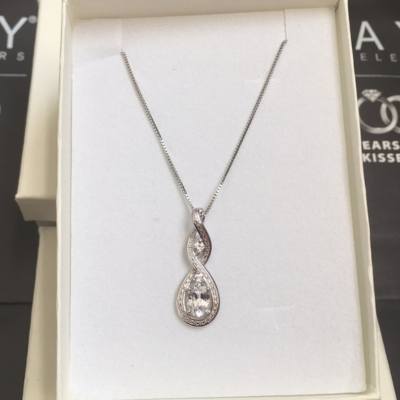 Kay Lab-Created White Sapphire Necklace in SV - Picture 2 of 4